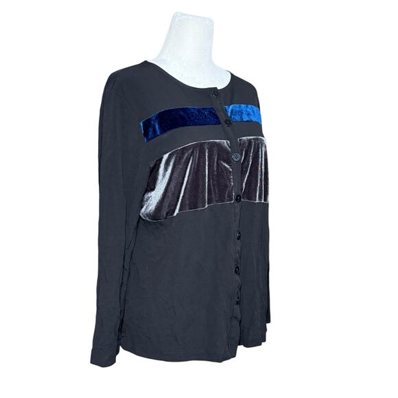 Carole Little Velvet Blouse Women Large Classic Elegant Capsule‎ Quiet Luxury - Picture 3 of 10